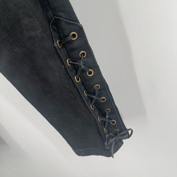LAUREN RALPH LAUREN Jeans Size 27 / 4 NWT Denim High Rise Skinny Ankle Lace Up - Picture 7 of 11